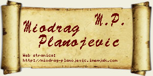 Miodrag Planojević vizit kartica
